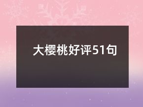 大櫻桃好評(píng)51句