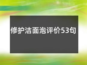 修護潔面泡評價53句