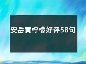 安岳黃檸檬好評(píng)58句
