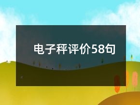 電子秤評(píng)價(jià)58句