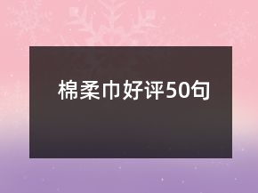棉柔巾好評50句