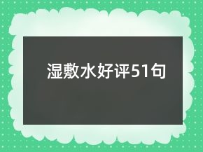 濕敷水好評51句