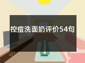 控痘洗面奶評(píng)價(jià)54句