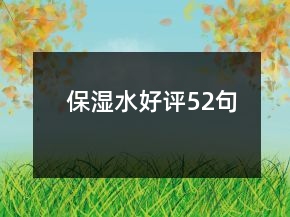 保濕水好評52句