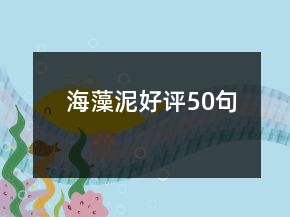 海藻泥好評(píng)50句