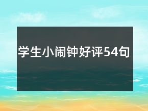 學(xué)生小鬧鐘好評(píng)54句