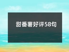 甜番薯好評(píng)58句