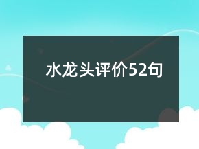 水龍頭評價52句
