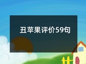 丑蘋果評價59句
