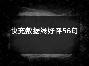 快充數(shù)據(jù)線好評56句