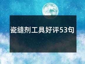 瓷縫劑工具好評(píng)53句