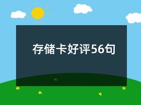 存儲卡好評56句