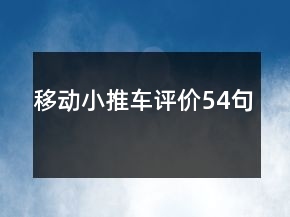 移動(dòng)小推車評(píng)價(jià)54句