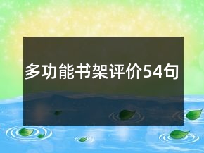 多功能書架評(píng)價(jià)54句