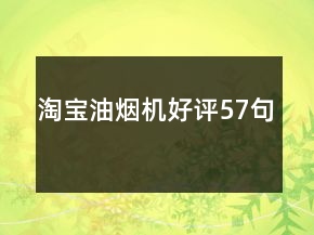 淘寶油煙機好評57句