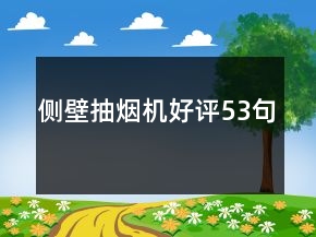 側壁抽煙機好評53句