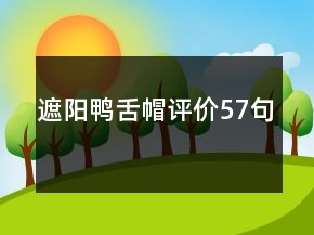 遮陽鴨舌帽評價57句