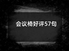 會(huì)議椅好評(píng)57句