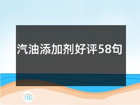 汽油添加劑好評58句