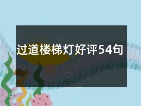 過道樓梯燈好評(píng)54句