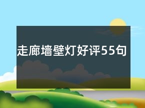 走廊墻壁燈好評55句
