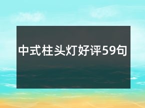 中式柱頭燈好評(píng)59句