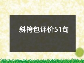 斜挎包評價51句