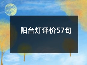 陽臺燈評價57句