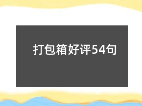 打包箱好評54句