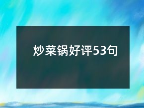 炒菜鍋好評53句