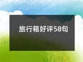 旅行箱好評58句