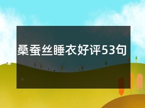 桑蠶絲睡衣好評(píng)53句