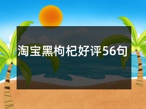 淘寶黑枸杞好評56句