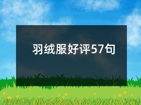 羽絨服好評(píng)57句