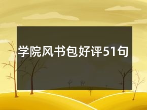 學(xué)院風(fēng)書包好評51句