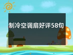 制冷空調(diào)扇好評58句