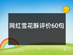 網(wǎng)紅雪花酥評價60句