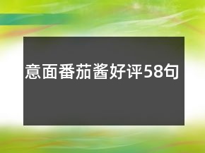 意面番茄醬好評(píng)58句
