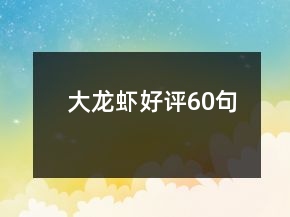大龍蝦好評(píng)60句