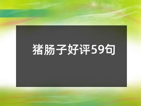 豬腸子好評(píng)59句