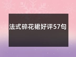法式碎花裙好評(píng)57句