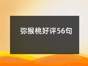 彌猴桃好評(píng)56句
