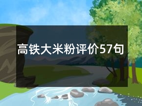 高鐵大米粉評價57句