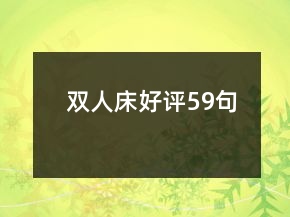雙人床好評59句