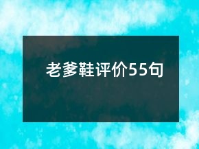 老爹鞋評(píng)價(jià)55句