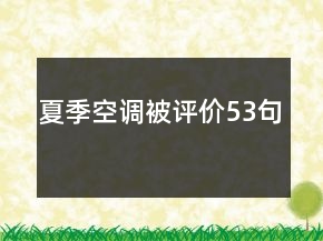 夏季空調被評價53句