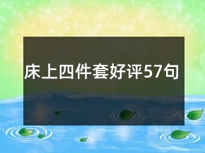 床上四件套好評57句