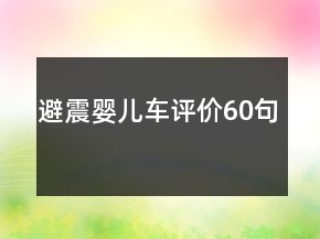 避震嬰兒車(chē)評(píng)價(jià)60句