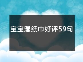 寶寶濕紙巾好評59句