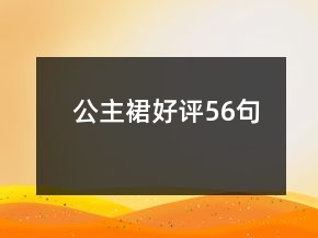 公主裙好評56句